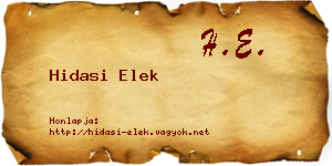 Hidasi Elek névjegykártya