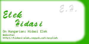 elek hidasi business card